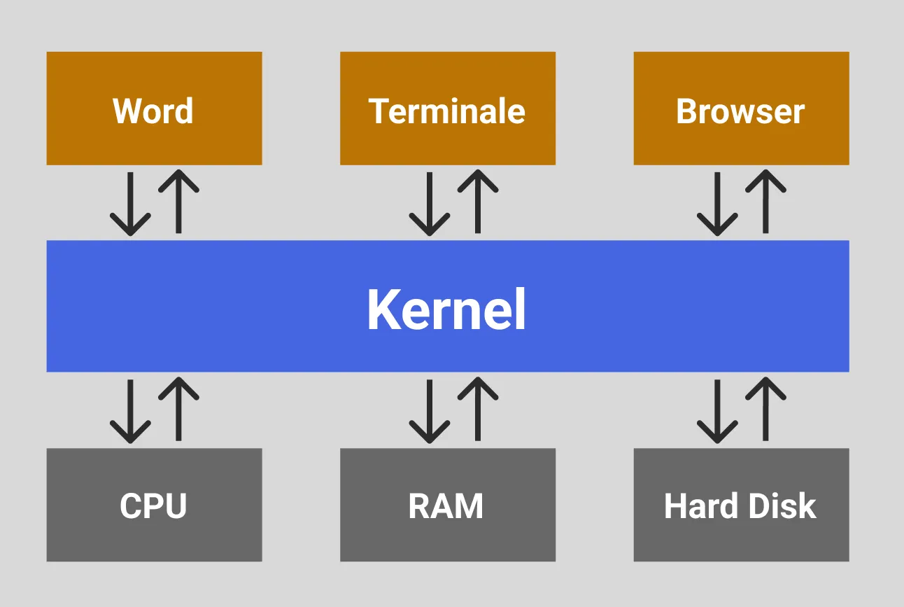 Un esempio di interazione fra programmi, hardware e kernel